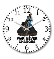 Camiseta Fallout War Never Changes Duvar Saati Bombeli Gercek Cam
