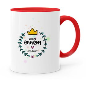 BK Gift Kişiye Özel Kraliçe Annem Kırmızı Kupa Bardak  1