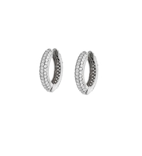 Starlight Diamond Zirkon Taşlı Maxi Halka Tasarım 925 Ayar Gümüş Küpe