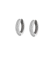 Starlight Diamond Zirkon Taşlı Maxi Halka Tasarım 925 Ayar Gümüş Küpe