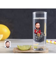 BK Gift Kişiye Özel Renkli Baskılı Erkek Patron Karikatürlü Vodka Bardağı-2 (Beyaz)