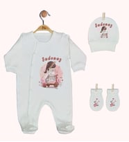 Pia Baby Gl 1940-01 İsme Özel Üçlü Tulum Set