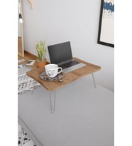 Zuesse Dizayn Katlanabilir Yatak Koltuk Üstü Hasta Servis Çalışma Masası Laptop Bilgisayar Sehpası - Ceviz