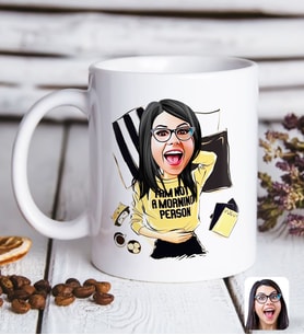 BK Gift Kişiye Özel Kadın Moda İkonu Karikatürlü Beyaz Kupa Bardak-6