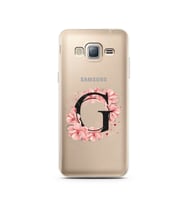 Pembe Çiçekli Harf Tasarım Süper Şeffaf Silikon Telefon Kılıfı Samsung J3 (2016)