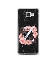 Mermer Çiçekli Harf Tasarım Süper Şeffaf Silikon Telefon Kılıfı Samsung A3 (2016