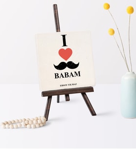 Babalar Gününe Özel Babamı Seviyorum Şovaleli Doğal Taş  1