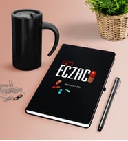 BK Gift Kişiye Özel Eczacı Siyah Defter Kalem Termos Mug Seti-3 (Model 1)