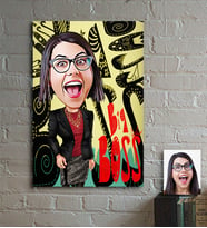 BK Gift Kişiye Özel Bayan Big Boss Karikatür Ahşap Tablo  3