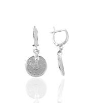 Söğütlü Silver Gümüş rodyumlu Osmanlı tuğralı küpe