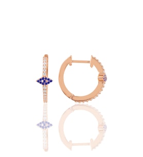 Söğütlü Silver Gümüş rose safir taşlı eye gümüş halka küpe