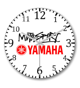 Yamaha Motosport Duvar Saati Bombeli Gercek Cam