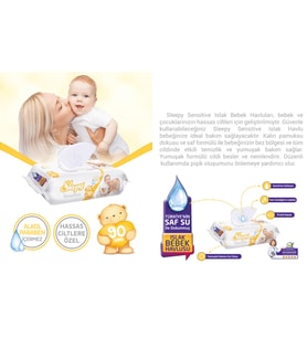 Sleepy Islak Havlu Mendil 90 Yaprak Sensitive Tekli Pk Plastik Kapaklı