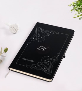 BK Gift Kişiye Özel Baş Harf İsim Tasarımlı Siyah Defter-1