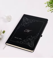 BK Gift Kişiye Özel Baş Harf İsim Tasarımlı Siyah Defter-1