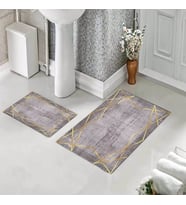 Banyo Halısı Ikili Klozet Takımı Kaymaz Tabanlı (60 xm x 100 cm + 40 cm x 60 cm) 