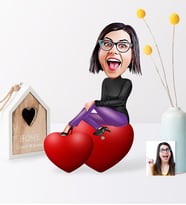 BK Gift Kişiye Özel Bayan Karikatür Ahşap Biblo  2