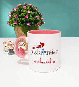 Mesajlı Psikiyatrist Tasarımlı Kişiye Özel Psikiyatrist Kupa Bardak Pembe