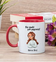 Siz Sanki Çok Şeysiniz Kırmızı Kupa Bardak