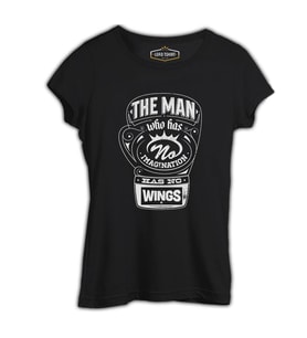 Muhammad Ali - The Man Who has Wings Siyah Bayan Tshirt