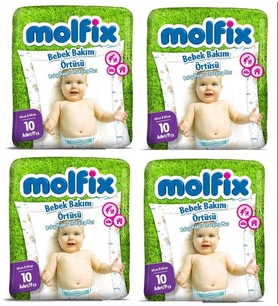 Molfix Bebek Bakım Alt Açma Örtüsü 4 Lü Set 40 Adet (4Pk*10)
