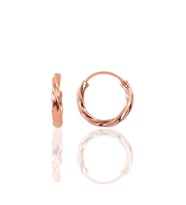 Söğütlü Silver Gümüş rose 18 mm burgu halka küpe