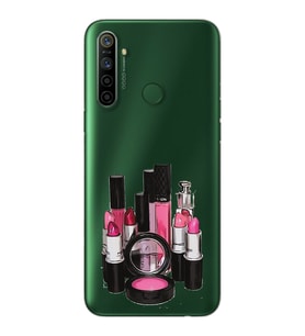 Makyaj Tasarımlı Süper Şeffaf Silikon Telefon Kılıfı Oppo Realmi 5i