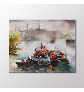 Arty Tablo Suluboya Tekneler Tablo (Karışık)