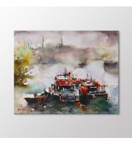 Arty Tablo Suluboya Tekneler Tablo (Karışık)