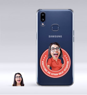 BK Gift Kişiye Özel Bayan Kolay Yetişmiyor Karikatürlü Samsung Galaxy A10s İnce Şeffaf Silikon Telefon Kapağı-3 (Beyaz)
