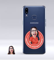 BK Gift Kişiye Özel Bayan Kolay Yetişmiyor Karikatürlü Samsung Galaxy A10s İnce Şeffaf Silikon Telefon Kapağı-3 (Beyaz)
