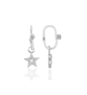 Söğütlü Silver Gümüş rodyumlu taşlı  lotus göçmen küpe