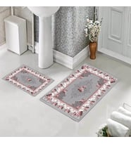 Banyo Halısı Ikili Klozet Takımı Kaymaz Tabanlı (60 xm x 100 cm + 40 cm x 60 cm) 
