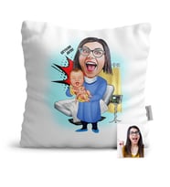 BK Gift Kişiye Özel Bayan Ebe Karikatür  Yastık  1