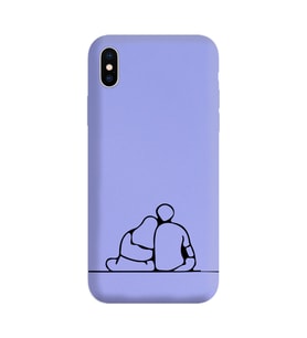 Iphone Xs Çizgi Tasarımlı Mor Lansman Telefon Kılıfı