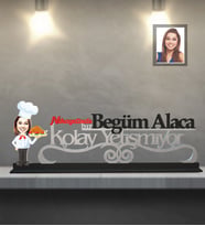 Kişiye Özel Aşçı Karikatürlü Kolay Yetişmiyor Ahşap Biblo Bayan-2