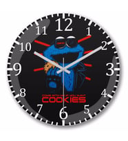 Cookie Monster The Cookienator Duvar Saati Bombeli Gercek Cam