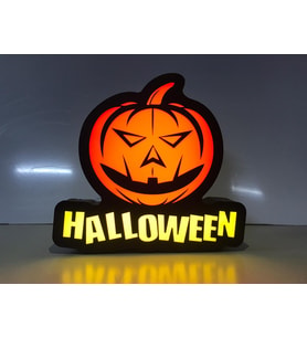 Halloween Yazılı Tabela 3D Led Neon Etkili Işıklı Tabela 30X45 CM Tek Taraflı