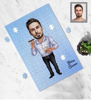 Kişiye Özel Erkek Karikatürlü A4 99 Parça Puzzle Bay-13