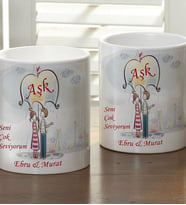 Kişiye Özel Karikatür Aşk Kupa Bardak