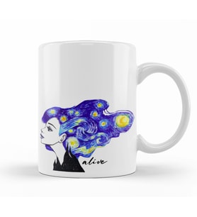 Alive Vincent Van Gogh Kupa Bardak Porselen