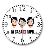La Casa De Papel 04 Duvar Saati Bombeli Gercek Cam