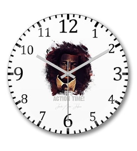 It`s Action Time Duvar Saati Bombeli Gercek Cam