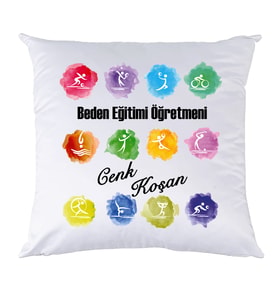 Biresimden Beden Eğitimi Öğretmeni Öğretmenler Günü Hediyesi İsimli Yastık