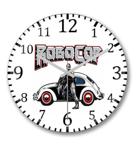 Robocop De Fusca Duvar Saati Bombeli Gercek Cam
