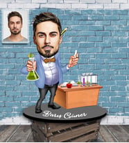 Kişiye Özel Öğretmen Karikatürlü Ahşap Biblo Bay-3