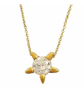 Tektaş Yıldız Kolye 1,44 Gram 14 Ayar Altın (Sarı)