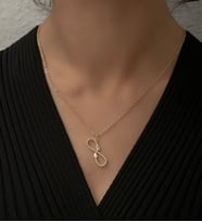 Zirkon Taşlı Altın Kaplama Sonsuzluk Kolye