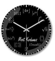 İsme Ve Kişiye Özel Matematik Formüllü Saati Bombeli Gercek Cam