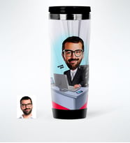 BK Gift Kişiye Özel Bay Genel Müdür Karikatürlü Çelik Termos Bardak  1